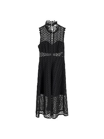 Sandro Sandro Paris Alisa Crocheted Midi Dress in Black Polyester (view 1)