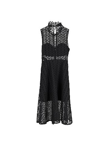 Sandro Sandro Paris Alisa Crocheted Midi Dress in Black Polyester (view 2)