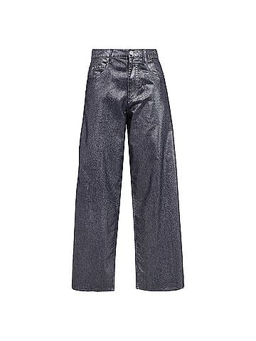 Isabel Marant  Isabel Marant Etoile Cover High-Rise Wide-Leg Jeans in Silver Cotton (view 1)