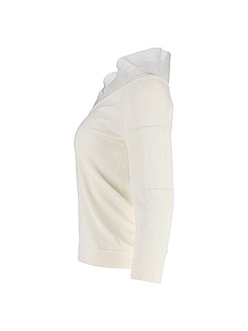 Max Mara Max Mara V-neck Sweater in Cream Cotton (view 2)