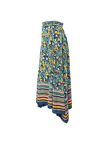 Diane von Furstenberg Diane von Furstenberg Denver Asymmetric Printed Skirt in Multicolor Viscose (view 2)