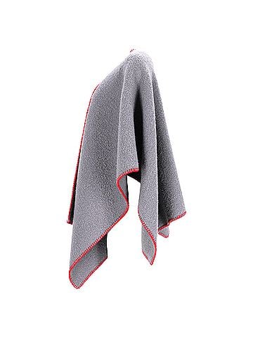 Rick Owens Rick Owens Whipstitch-Edged Poncho in Grey Wool (view 2)
