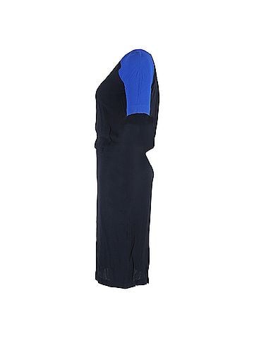 A.L.C.  A.L.C. Open Back Color-Block Midi Dress in Black and Blue Viscose (view 2)