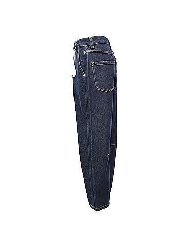 Brunello Cucinelli Brunello Cucinelli Cropped High-Rise Straight Jeans in Blue Denim (view 2)