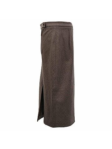 Brunello Cucinelli Brunello Cucinelli Midi Skirt in Brown Wool (view 2)