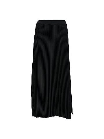 CO CO Pleated Midi Skirt in Black Polyester (view 1)