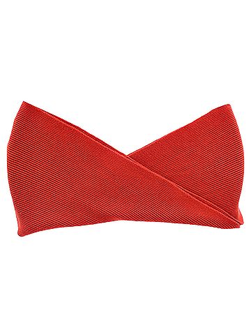 Joseph Joseph Ribbed Scarf in Red Cashmere (view 1)