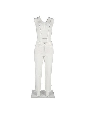 Escada  Escada High-Rise Straight-Leg Trousers in White Cotton (view 1)