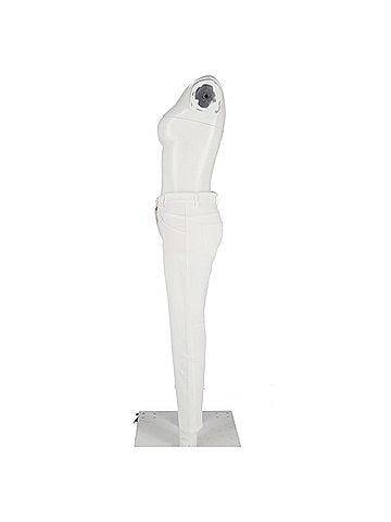Escada  Escada High-Rise Straight-Leg Trousers in White Cotton (view 2)