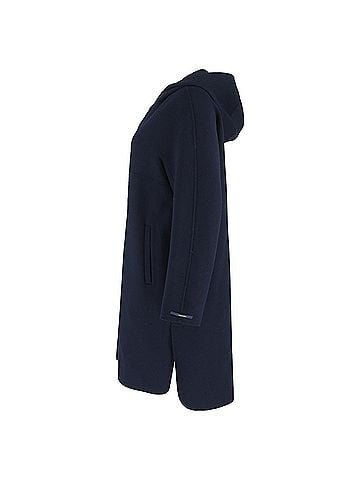 maxmara  Max Mara Hooded Coat in Navy Blue Wool (view 2)