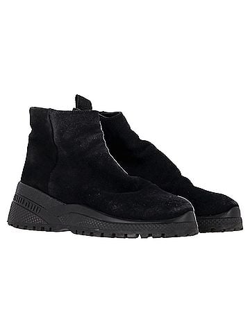Miu Miu  Miu Miu Zipped Ankle Boots in Black Suede (view 2)