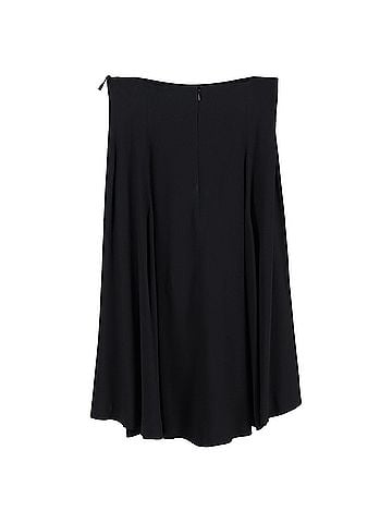 Alexander McQueen Alexander McQueen Pleated Midi Skirt in Black Polyester (view 2)