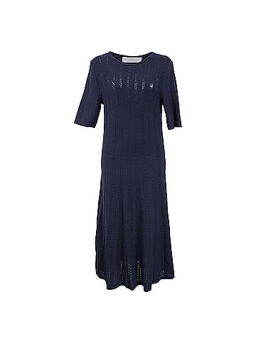HUGO BOSS Boss Hugo Boss Knee Length Dress in Navy Blue Viscose (view 1)