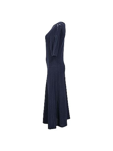 HUGO BOSS Boss Hugo Boss Knee Length Dress in Navy Blue Viscose (view 2)