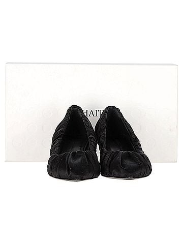 Khaite  Khaite Palmero Ruched Kitten-Heel Pumps in Black Silk (view 2)
