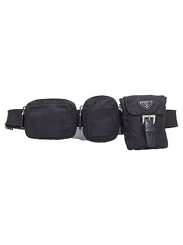 Prada Prada black nylon triple pouch waist bag (view 1)