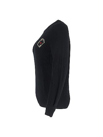 Saint Laurent Saint Laurent Playing Card Embroidery Crewneck Sweater in Black Cashmere (view 2)