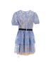 Self-Portrait 100% Synthetic Blue  Self-Portrait Sequined Lace Mini Dress in Blue Polyester Size 4 - photo 2