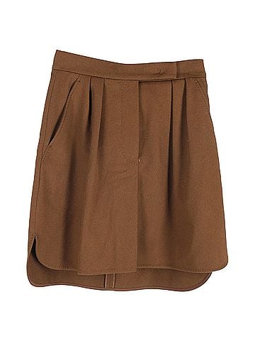 Max Mara Max Mara Zorro Mini Skirt in Brown Camel Hair (view 1)