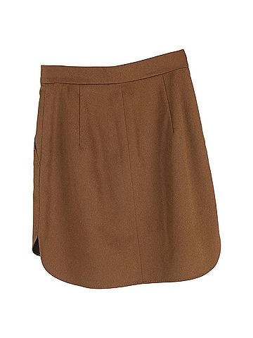 Max Mara Max Mara Zorro Mini Skirt in Brown Camel Hair (view 2)