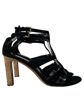 Saint Laurent Saint Laurent Cage Sandals in Black Suede (view 1)