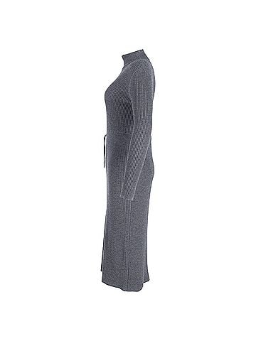 A.P.C. A.P.C. Alma Roll-Neck Knitted Dress in Grey Merino Wool  (view 2)