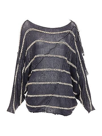 Issey Miyake Issey Miyake Striped Paneled Side Fringe Trim Skirt (view 1)