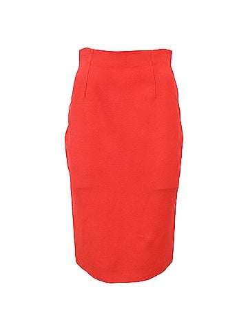 Alexander McQueen  Alexander Mcqueen Midi Pencil Skirt in Red Wool (view 1)