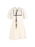 Self-Portrait 100% Synthetic Ivory  Self-Portrait Pleated Lace-Detail Mini Short Sleeve dress in Cream Polyester Size 10 - photo 1