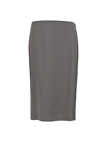 Alberta Ferretti  Alberta Ferretti Midi High-Waisted Straight Skirt in Grey Polyester (view 1)