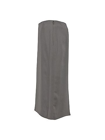 Alberta Ferretti  Alberta Ferretti Midi High-Waisted Straight Skirt in Grey Polyester (view 2)