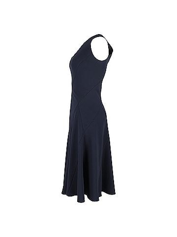 Theory  Theory Curved Seam Midi Sleeveless Dress in Navy Blue Polyester (view 2)