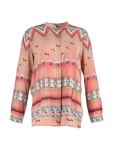 ETRO  Etro Printed Long Sleeve Blouse in Multicolor Cotton (view 1)