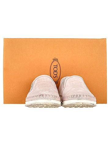 Tod's Tod's Slip-On Sneakers in Pastel Pink Suede (view 2)