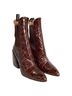 Chloé 100% Leather Tan  Chloé Wave Crocodile-Embossed Ankle Boots in Brown Leather Size EU 37 1/2 - photo 3