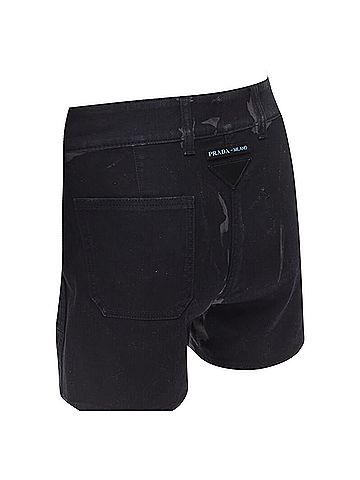 Prada Prada camo denim triangle logo cargo pocket shorts (view 2)