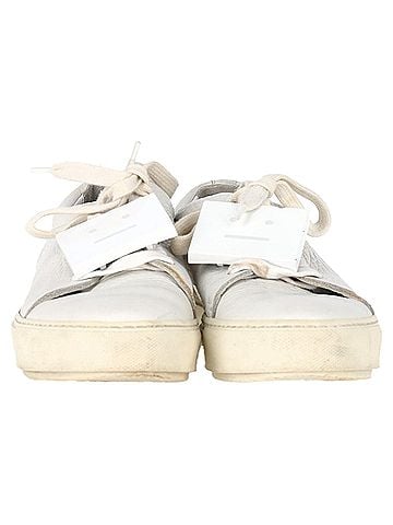 Acne  Acne Studios Adriana Low-Top Sneakers in White Leather (view 2)