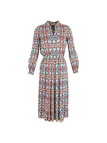 Tory Burch Tory Burch Geometric-Print Pleated Midi Dress In Multicolor Polyester (view 1)