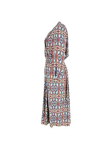Tory Burch Tory Burch Geometric-Print Pleated Midi Dress In Multicolor Polyester (view 2)