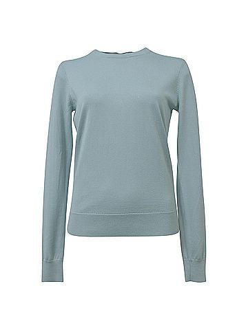 Theory Theory Crewneck Regal Sweater in Light Blue Wool (view 1)