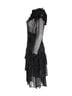 Dodo Bar Or 100% Silk Black Dodo Bar Or Ruffled Midi Dress in Black Silk Size 10 - photo 2