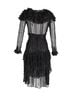 Dodo Bar Or 100% Silk Black Dodo Bar Or Ruffled Midi Dress in Black Silk Size 10 - photo 3