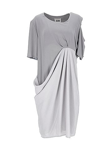 Acne Acne Studios Asymmetric Draped Dress in Grey Polyester (view 1)