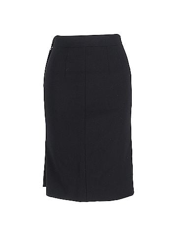 Dolce & Gabbana  Dolce & Gabbana Midi Pencil Skirt in Black Wool (view 1)