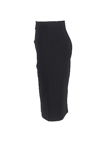 Dolce & Gabbana  Dolce & Gabbana Midi Pencil Skirt in Black Wool (view 2)