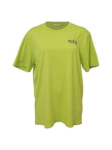Nina Ricci Nina Ricci Embroidered Crewneck Shirt in Lime Green Cotton (view 1)