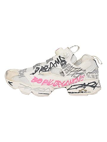 Vetements Vetements x Reebox Instapump Fury Sneakers in White Nylon (view 2)