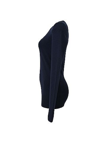 Joseph Joseph Round Neck Stretch Top in Navy Blue Wool (view 2)