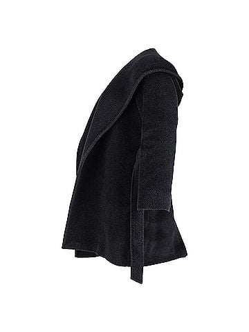 Max Mara Max Mara Hooded Coat with Belt in Black Wool (view 2)