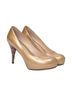Fendi 100% Patent Leather Gold Fendi FF Logo Pumps in Gold Patent Leather Size EU 35 - photo 3
